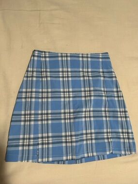 Brandy Melville Blue Plaid A-Line Women's Skirt